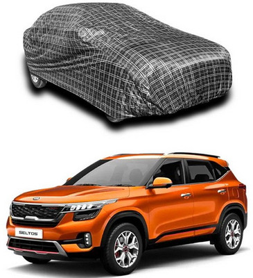 ANTHUB Car Cover For Kia SELTOS (Without Mirror Pockets)(Black, White)