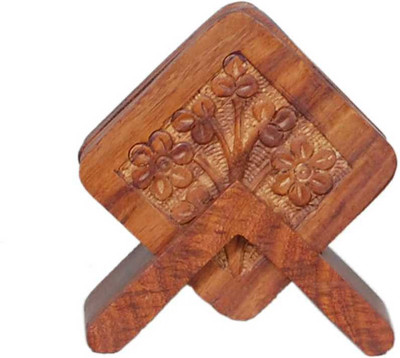 ARTANDCRAFTINDIA Square Reversible Wood Coaster Set(Pack of 6)