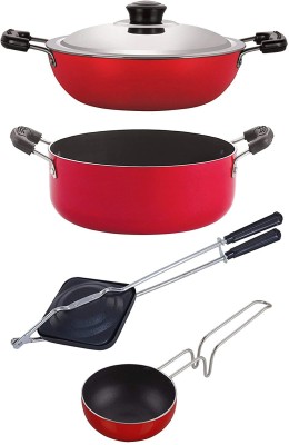 NIRLON DKD(B)_VG_HT_CS24 Non-Stick Coated Cookware Set(PTFE (Non-stick), Aluminium, 4 - Piece)