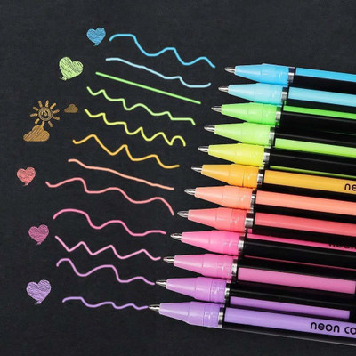 DGV 12 Neon Colors Gel Pen (Pack of 12, Multicolor) Gel Pen(Ink Color - Neon Multicolor)