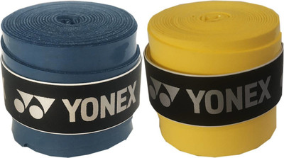 YONEX Tech 501 Grip Smooth Tacky(Yellow, Blue, Pack of 2)