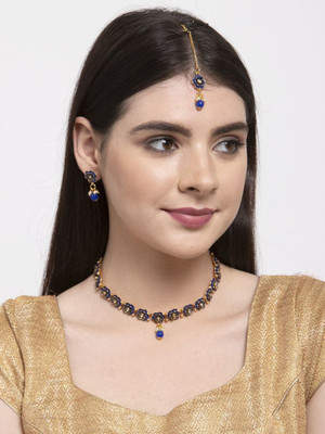 Angel In You Alloy Gold-plated Blue, White Jewellery Set(Pack of 1)