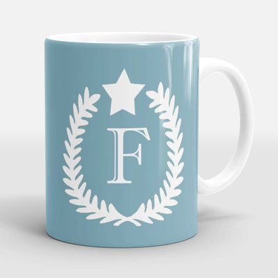 Sublikraft Letter F With Star Printed Ceramic Coffee Mug(330 ml)