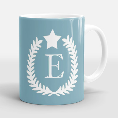 Sublikraft Letter E With Star Printed Ceramic Coffee Mug(330 ml)