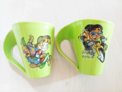 ultimate shopping network TOP GREEN MUG Plastic Coffee Mug(300 ml, Pack of 2)