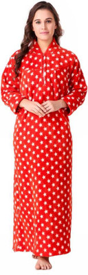 Shri Hub Women Nighty(Red)