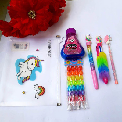 vagmine kreations Unicorn Gel Pen(Pack of 6, Ink Color - Black, Blue)