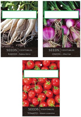 VibeX 3-Varieties-Radish, Onion, Tomato Seed(105 per packet)