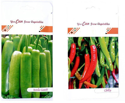 VibeX 2-Varieties-Bottle Gourd, Chilly Seed(70 per packet)