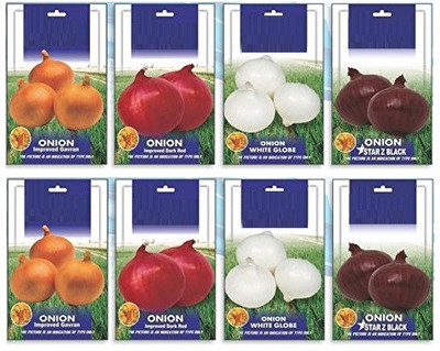 VibeX Onion Improved Variety 8 TYPES Seeds Combo Seed(280 per packet)