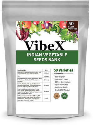 CYBEXIS 50-Varieties-Indian Vegetables Seed Bank Seed(10 g)