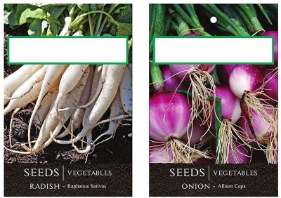 VibeX 2-Varieties-Radish, Onion Seed(70 per packet)