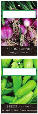 VibeX 2-Varieties-Onion, Brinjal Green Long Seed(70 per packet)