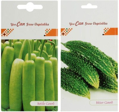 VibeX 2-Varieties-Bottol Gourd, Bitter Gourd Seed(70 per packet)