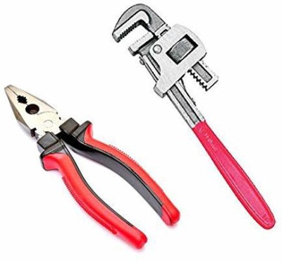 Toolhub Toolhub 12In Pipe Wrench & 8 Inch Plier Heavy Duty Hand Tool Kit(2 Tools)