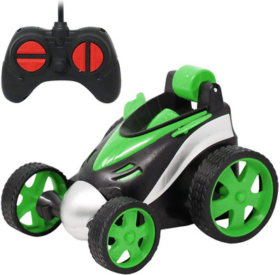 Just97 RC Car Tumbling Stunt Dump Truck 360 Degree Rotating Remote Control Toy(Green)