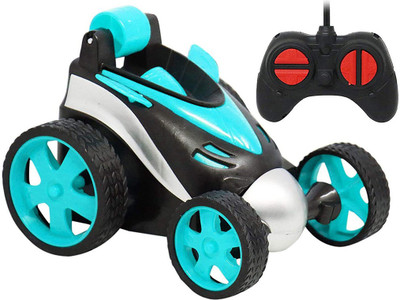 Just97 RC Car Tumbling Stunt Dump Truck 360 Degree Rotating Remote Control Toy(Blue)
