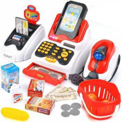 Dherik Tradworld Kids Intelligent Voice Recognition Cash Register Toy Plastic Shopping Cash Register Play Set| (Multi Color)