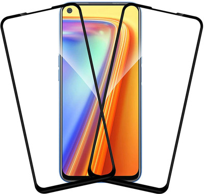 TINGTONG Edge To Edge Tempered Glass for Realme 7(Pack of 2)