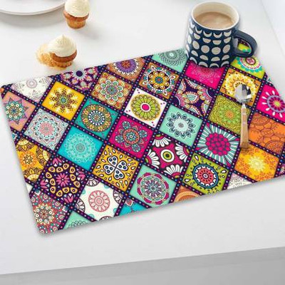 Dakshya Industries Rectangular Pack of 6 Table Placemat(Multicolor, PVC)