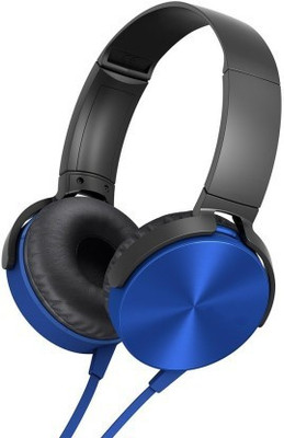rsfuture Super Extra Bass On-Ear Wired Headphone In-line Mic Wired Headset(Blue, On the Ear)