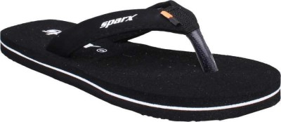 Sparx Women Flip Flops(Black, White , 6)