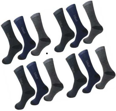 RUAAVI Men Mid-Calf/Crew(Pack of 12)