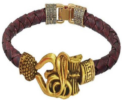 FARID ENTERPRISES Metal, Leather Gold-plated Bracelet