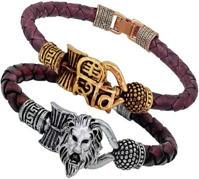 FARID ENTERPRISES Leather Bracelet Set(Pack of 2)