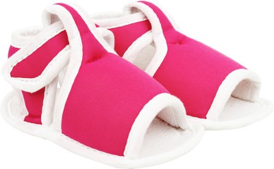 Neska Moda 3 To 12 Months Baby Boys & Baby Girls Cute Soft Cotton Pre-Walker Sandal Booties(Toe to Heel Length - 12 cm, Pink)