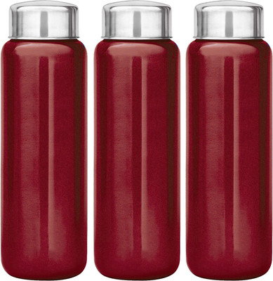 KUBER INDUSTRIES 1000 ml Steel Bottle(Pack of 3, Maroon)