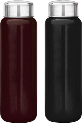 KUBER INDUSTRIES 1000 ml Steel Bottle(Pack of 2, Multicolor)