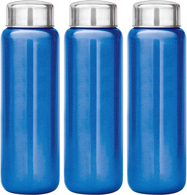 KUBER INDUSTRIES 1000 ml Steel Bottle(Pack of 3, Blue)