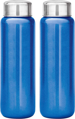 KUBER INDUSTRIES 1000 ml Steel Bottle(Pack of 2, Blue)