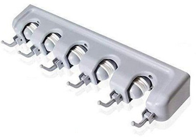 NMS TRADERS Grey Plastic Broom Holder(5 Holders)