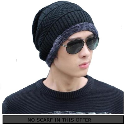 AlexVyan Self Design, Striped, Solid Beanie Cap