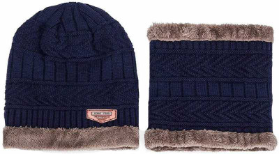 VVK Self Design Beanie Cap(Pack of 2)