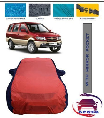 APNEK Car Cover For Chevrolet Tavera (With Mirror Pockets)(Red, Blue)