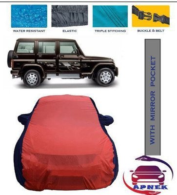 APNEK Car Cover For Mahindra Bolero (With Mirror Pockets)(Red, Blue)