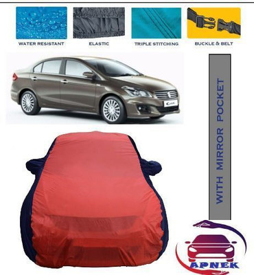 APNEK Car Cover For Maruti Suzuki Ciaz (With Mirror Pockets)(Red, Blue)