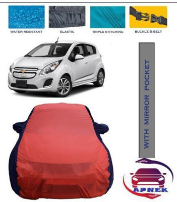 APNEK Car Cover For Chevrolet Spark (With Mirror Pockets)(Red, Blue)