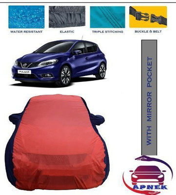 APNEK Car Cover For Nissan Pulsar (With Mirror Pockets)(Red, Blue)