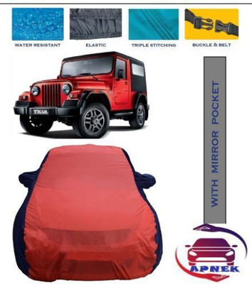 APNEK Car Cover For Mahindra Thar (With Mirror Pockets)(Red, Blue)