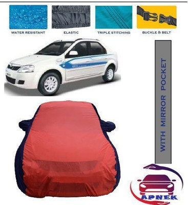 APNEK Car Cover For Mahindra e-Verito (With Mirror Pockets)(Red, Blue)