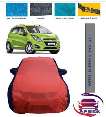 APNEK Car Cover For Chevrolet Beat (With Mirror Pockets)(Red, Blue)