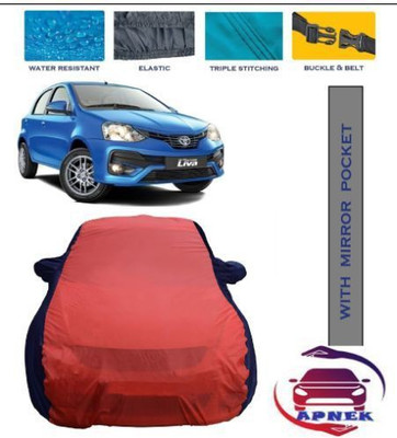APNEK Car Cover For Toyota Etios Liva (With Mirror Pockets)(Red, Blue)
