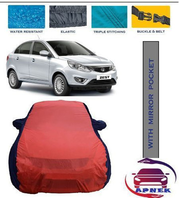 APNEK Car Cover For Tata Zest (With Mirror Pockets)(Red, Blue)