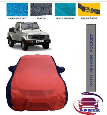 APNEK Car Cover For Maruti Suzuki Gypsy King (With Mirror Pockets)(Red, Blue)