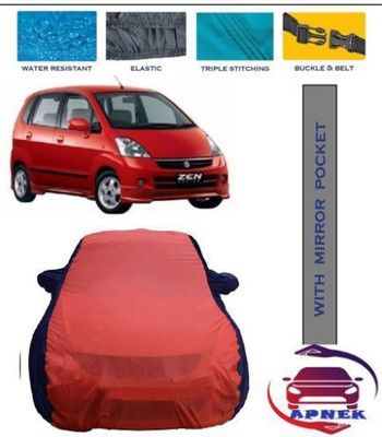 APNEK Car Cover For Maruti Suzuki Zen Estilo (With Mirror Pockets)(Red, Blue)