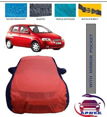 APNEK Car Cover For Chevrolet UVA (With Mirror Pockets)(Red, Blue)